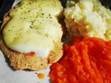 💥Milanesa a la suiza con puré mixto