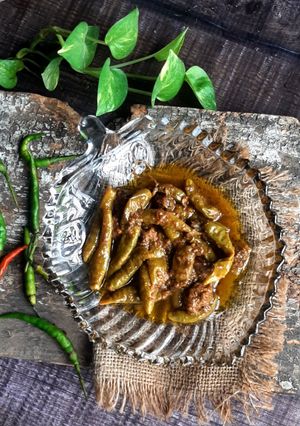 কাচামরিচের আচার। রেসিপির প্রধান ছবি