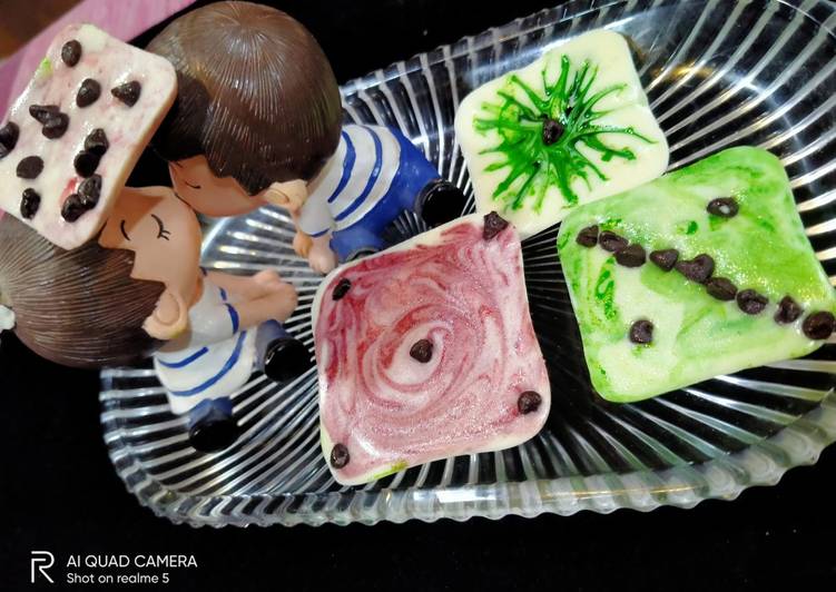 Steps to Prepare Super Quick Homemade Rainbow design chocolates