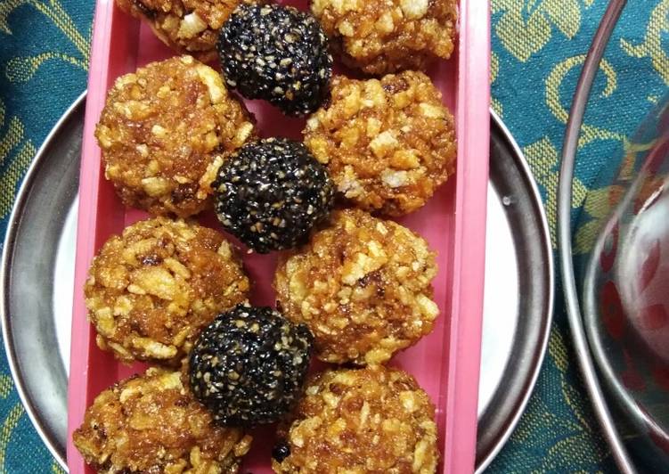 How to Make Favorite Coconut with flattened rice laddu
