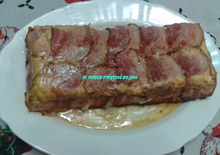 Pastel de carne con tortilla y jamón con mi toque especial