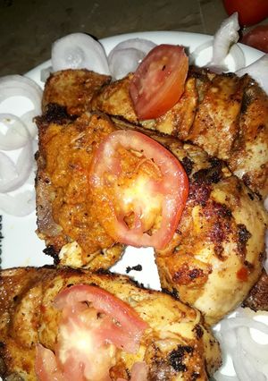 A picture of Chicken tikks.