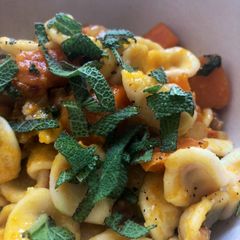 Squash and sage pasta - can be vegan A picture of Squash and sage pasta - can be vegan.