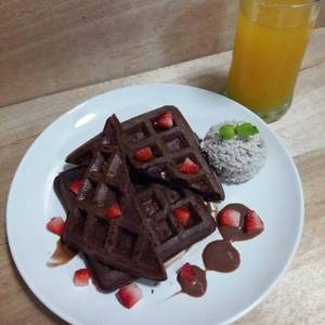 Chocolate brownie waffle