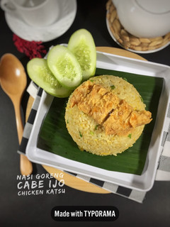 Foto resep Nasi Goreng Cabe Ijo plus Chicken Katsu