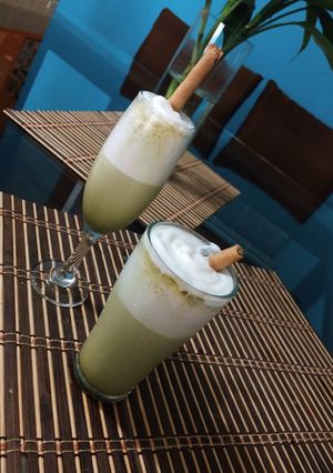 Una foto de Frapuccino de matcha