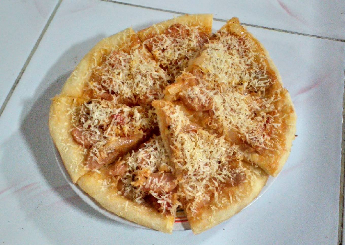 Resep Pizza Homemade Topping Sosis Bakso Keju
