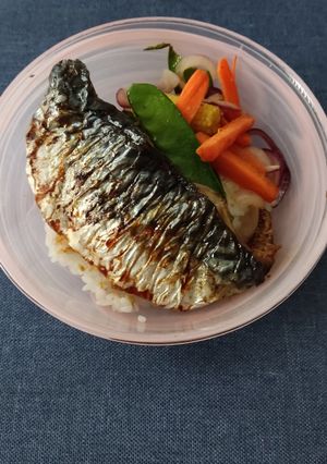 A picture of Teriyaki Mackerel Don (Rice Bowl).