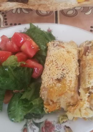 Una foto de Rollo de papa gratinado