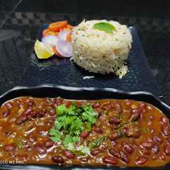 A picture of Rajma and Jeera Rice.