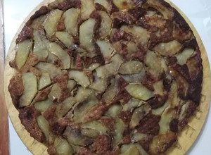 Una foto de Kuchen de Manzana Invertido sin azúcar