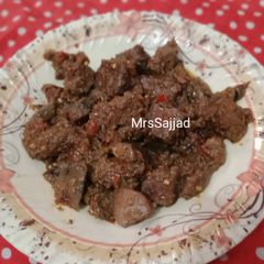 A picture of Mutton tawa kaleeji.
