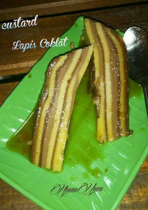 Foto resep Puding custard Lapis coklat caramel