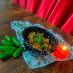A picture of Kundru ki sabzi.