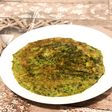 Tortilla de espinaca, espárragos y gambas