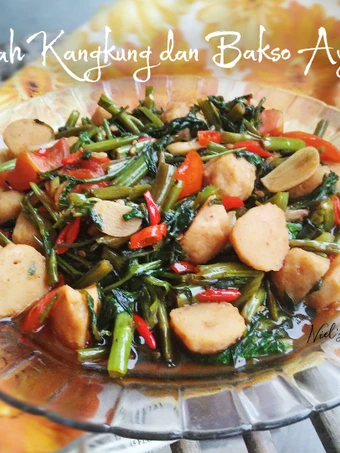 Cara Gampang Membuat Resep Cah Kangkung dan Bakso Ayam Saus Tiram yang Sempurna Anti Ribet, Bisa Manjain Lidah