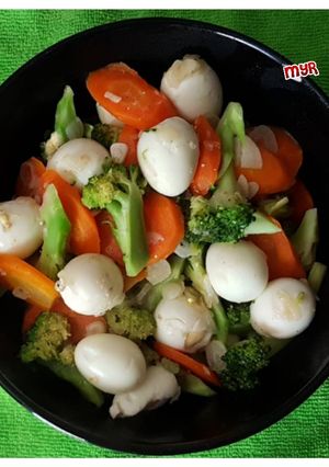 Foto resep Tumis brokoli wortel telur puyuh