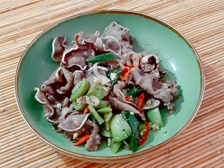 Cara Gampang Membikin Resep Tumis lidah sapi cabe ijo yang  Bikin Ketagihan Anti Ribet, Lezat