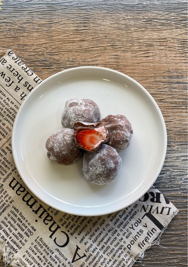 Foto resep Mochi Chocolate Cream Strawberry