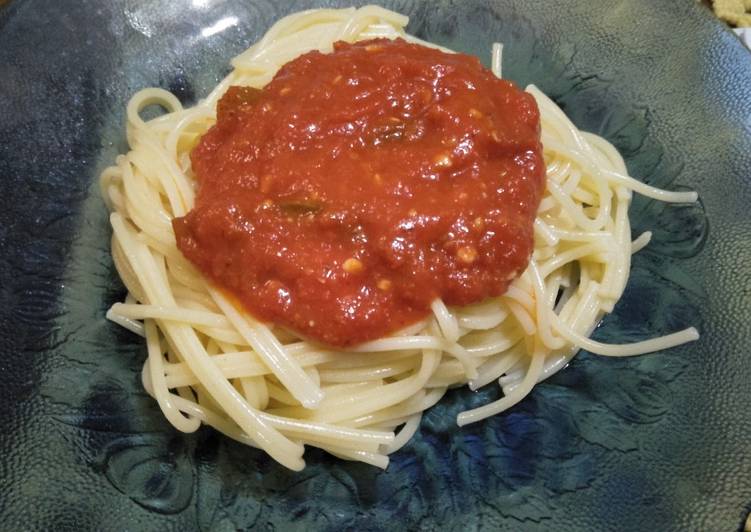 Langkah Mudah untuk Membuat Spaghetti saus tomat keju homemade😊😊 yang Bikin Ngiler
