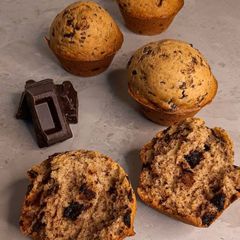 A picture of Banana chocolate chip muffins.