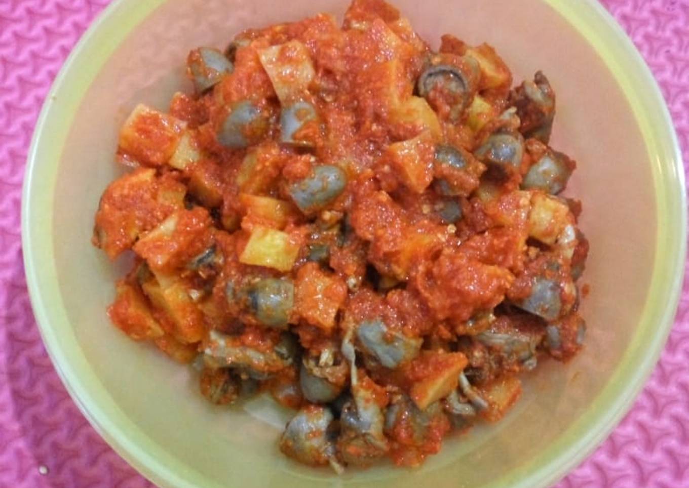 Kentang+jantung ayam balado