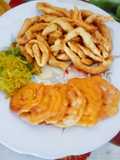 Gathiya with jalebi & papaya sambara for Dussehra