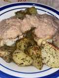 Cosce di pollo con salsa ai funghi
