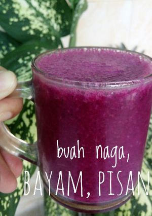 Foto resep Jus buah naga, bayam, pisang