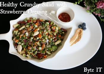 Update, Prepare Recipe Healthy crunchy salad with strawberry dressing Delicious and Healthy