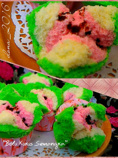 Foto resep Bolu Kukus motif Semangka (mirip)