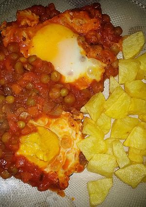 Una foto de Colchón de arvejas y papas