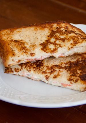 A picture of Smoked Trout Croque-Monsieur French Toast Style.
