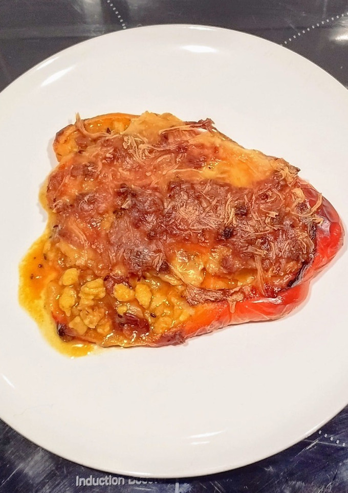 Una foto de Pimientos rellenos Soja texturizada al horno