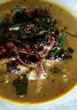 A picture of Squid heads in coconut gravy.