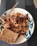 Pastas de berenjenas con tomates secos