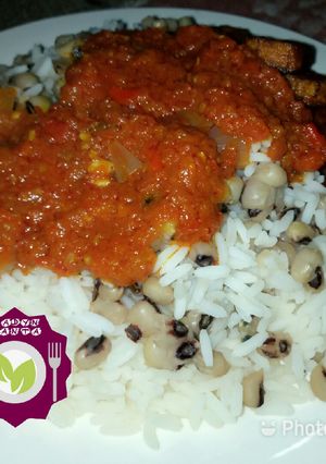 A picture of Rice and beans.