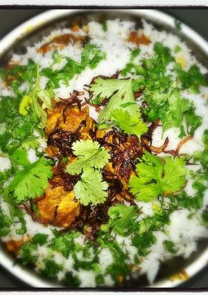 A picture of Chicken dum biriyani.