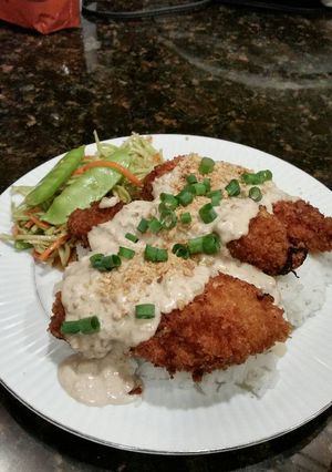 A picture of Brad's Chinese almond chicken.