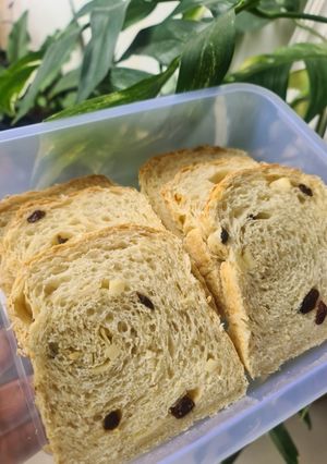 Foto resep Roti Tawar Oatmeal - Cheese Raisin Almond (Ulen 1 menit)