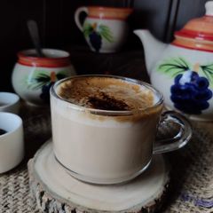A picture of Hot coffee [ cappuccino].