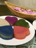 Five-Color Steamed Layer Cake with Mung Bean (Bánh da lợn ngũ sắc đậu xanh)