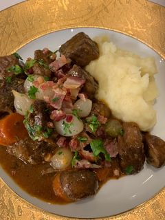 A picture of Boeuf Bourguignon (Beef Burgundy Stew).