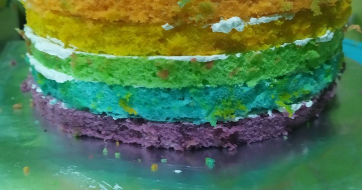 Resep Rainbow cake ny liem oleh Mbakyu Echa/EkaDH Cookpad