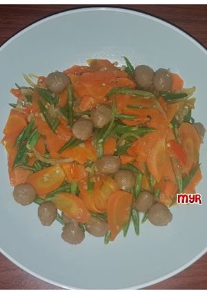 Foto resep Tumis Buncis Wortel Bakso Mutiara Pedas ✅