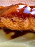 Salmón en salsa de naranja con puré de patata