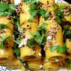 A picture of Khandvi recipe/Patudi /suralichi surali vadi.
