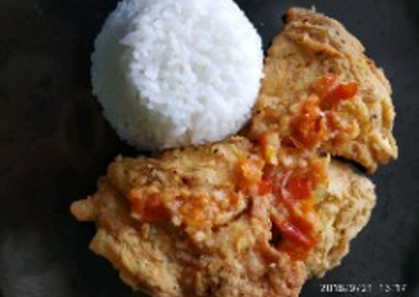 Telor geprek sambel manis