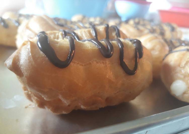 Kue soes ekonomis 3 telur +tips berhasil