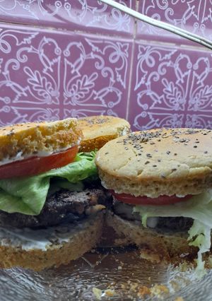 Una foto de Pan de hamburguesas con harina de garbanzo
